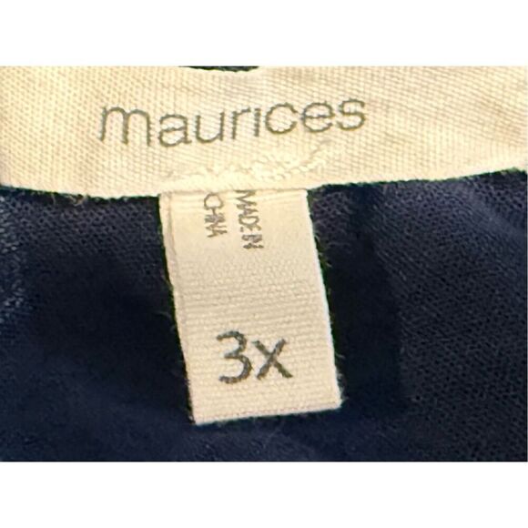 Maurices Blue Floral Peasant Top Size 3X Crochet Career Boho - Picture 3 of 12